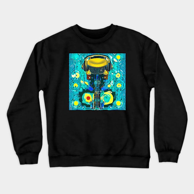 Urban Beats: Hip Hop Inspired Music Art Crewneck Sweatshirt by AfroMatic